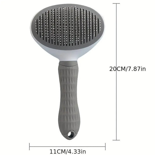 Pet Hair Removal Comb, 1 Count Pet Grooming Brush, Deshedding Tool, One-Click Cleaning Pet Hair Remover, Dog & Cat Grooming Supplies, Dog & Cat Accessories, Groomer Tools
