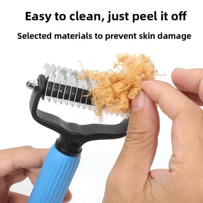 Professional Pet Grooming Tool - Universal Detangling Comb for Dogs with Stainless Steel Double-Sided Design for Effective Shedding and Matted Hair Removal, Ideal for Daily Coat Maintenance.