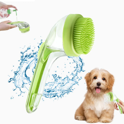 Pet Bath Brush with Shampoo Dispenser for Dogs and Cats - Ergonomic Handle, Gentle Massage Grooming Tool, Easy to Use, Essential Bathing Supply for Pets