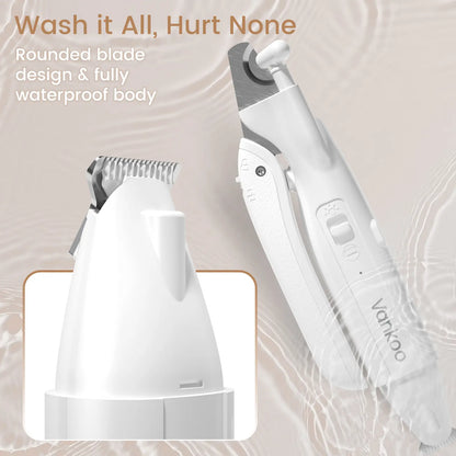 Vankoo 2-In-1 Dog Nail Clipper & Paw Hair Trimmer Kit with LED Light, Pet Paw Trimmer Rechargeable & Waterproof – Small Dog Grooming Clippers– Safe for Dogs & Cats Low Noise Pet Shaver #Summervibes #Petlovers
